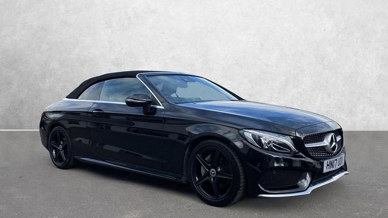 Used Mercedes C220 AMG line 170 HP (125 kW) 2017 Black Cabriolet
