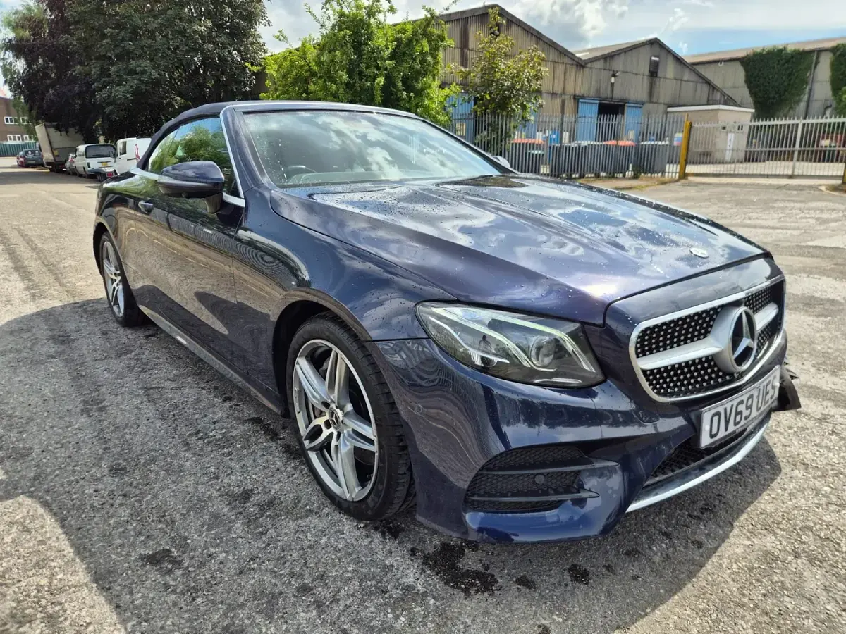 Used Mercedes E350 AMG line 2019 Blue Cabriolet