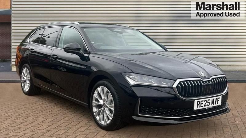 Midnight black metallic Used 2025 Skoda Superb SE L Estate | £32,490 - Image 1/4