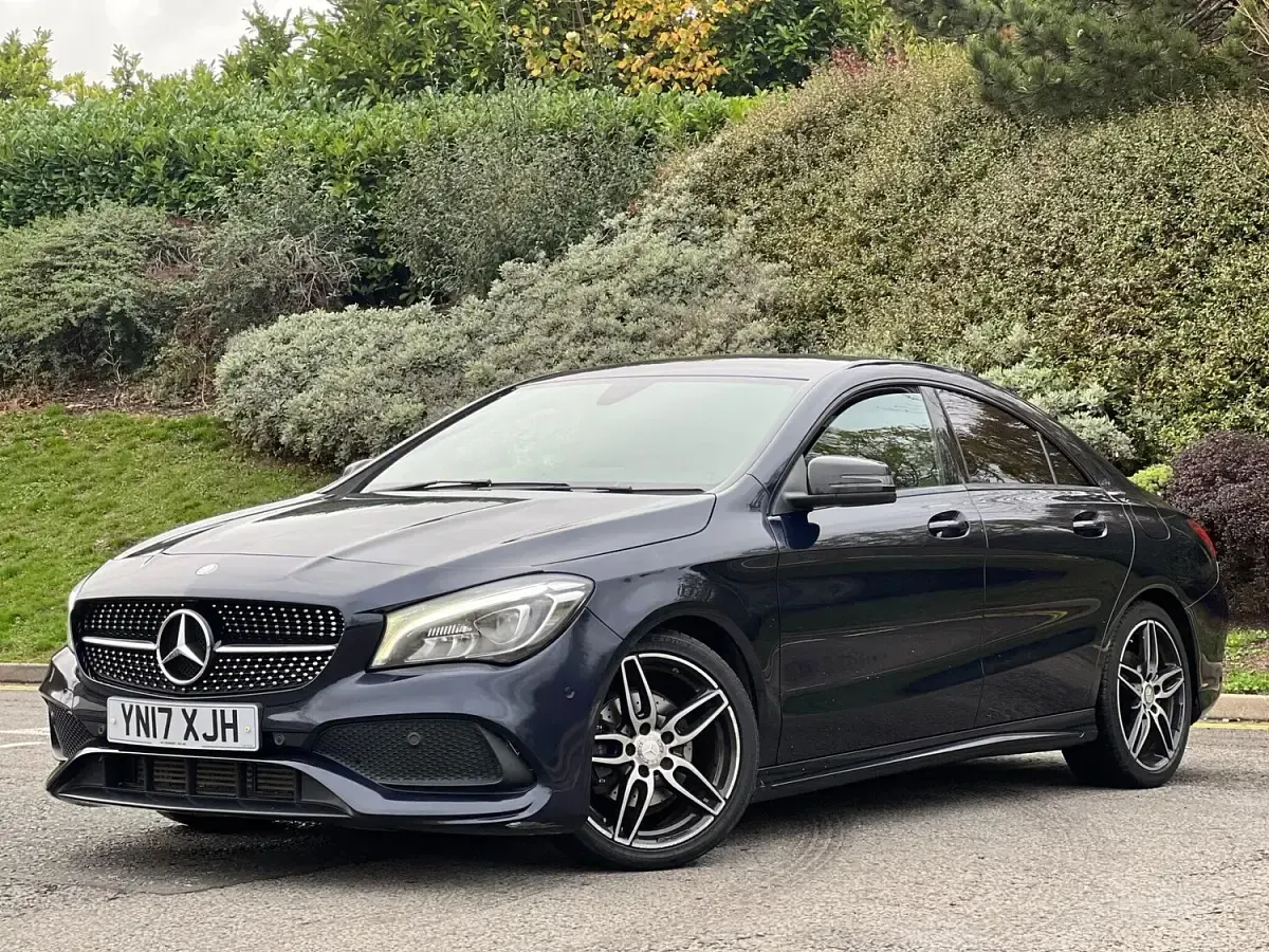 Used Mercedes CLA180 AMG line 122 HP (89 kW) 2017 Blue Coupe