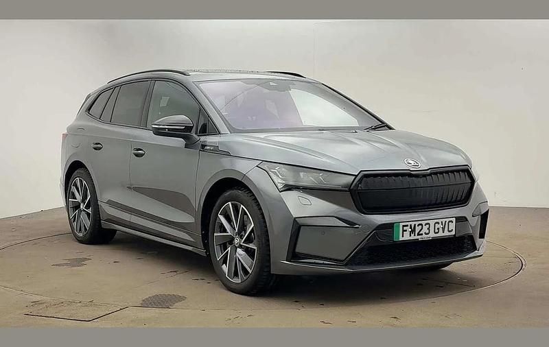 Graphite grey metallic Used 2023 Skoda Enyaq iV SportlinePlus SUV | £29,500 (Fair price) - Image 1/4