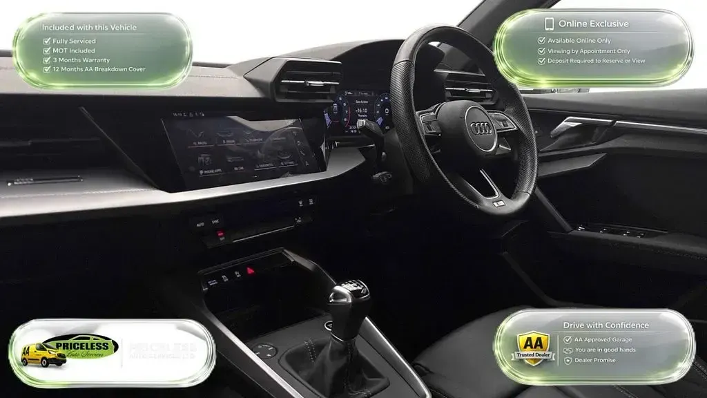 Used Audi A3 S-Line 150 HP (110 kW) 2024 White Sedan