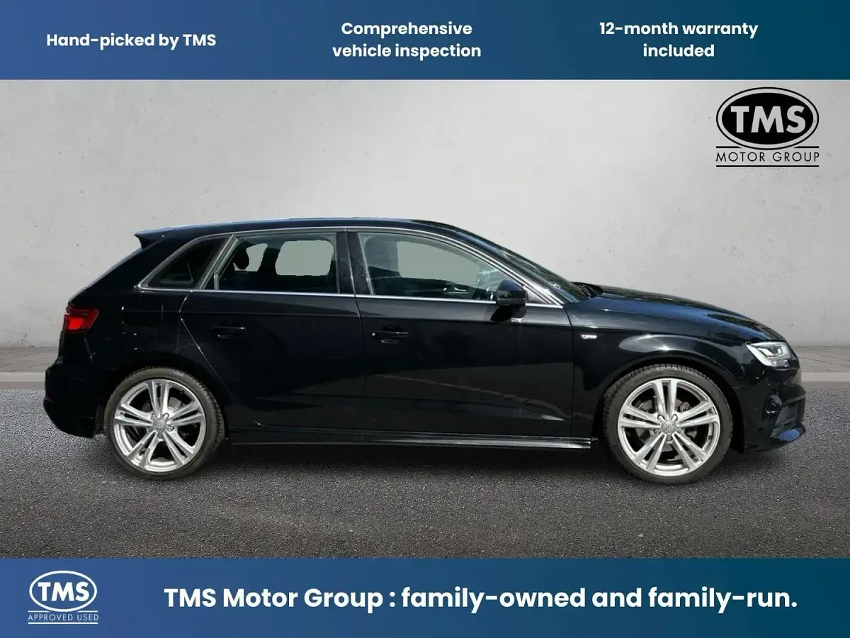 Used Audi A3 Sportback S-Line 150 HP (110 kW) 2018 Black Hatchback