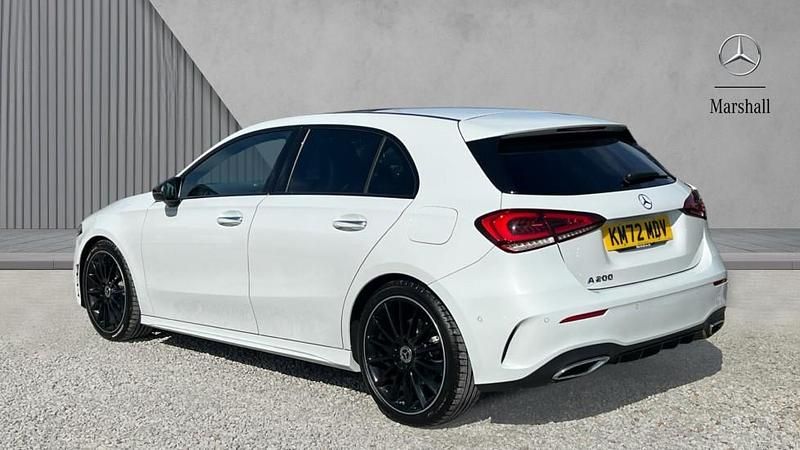 Used Mercedes A200 AMG Line Premium Plus 163 HP (119 kW) 2022 Moonstone white metallic Hatchback