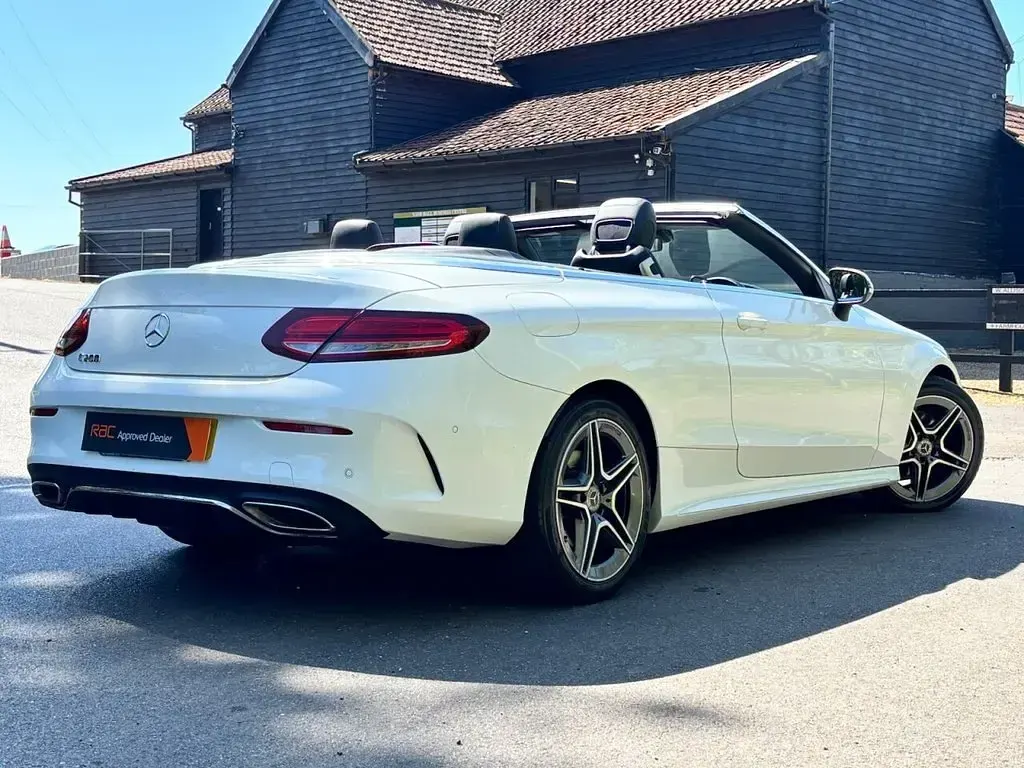 Used Mercedes C200 AMG line 198 HP (145 kW) 2018 White Cabriolet