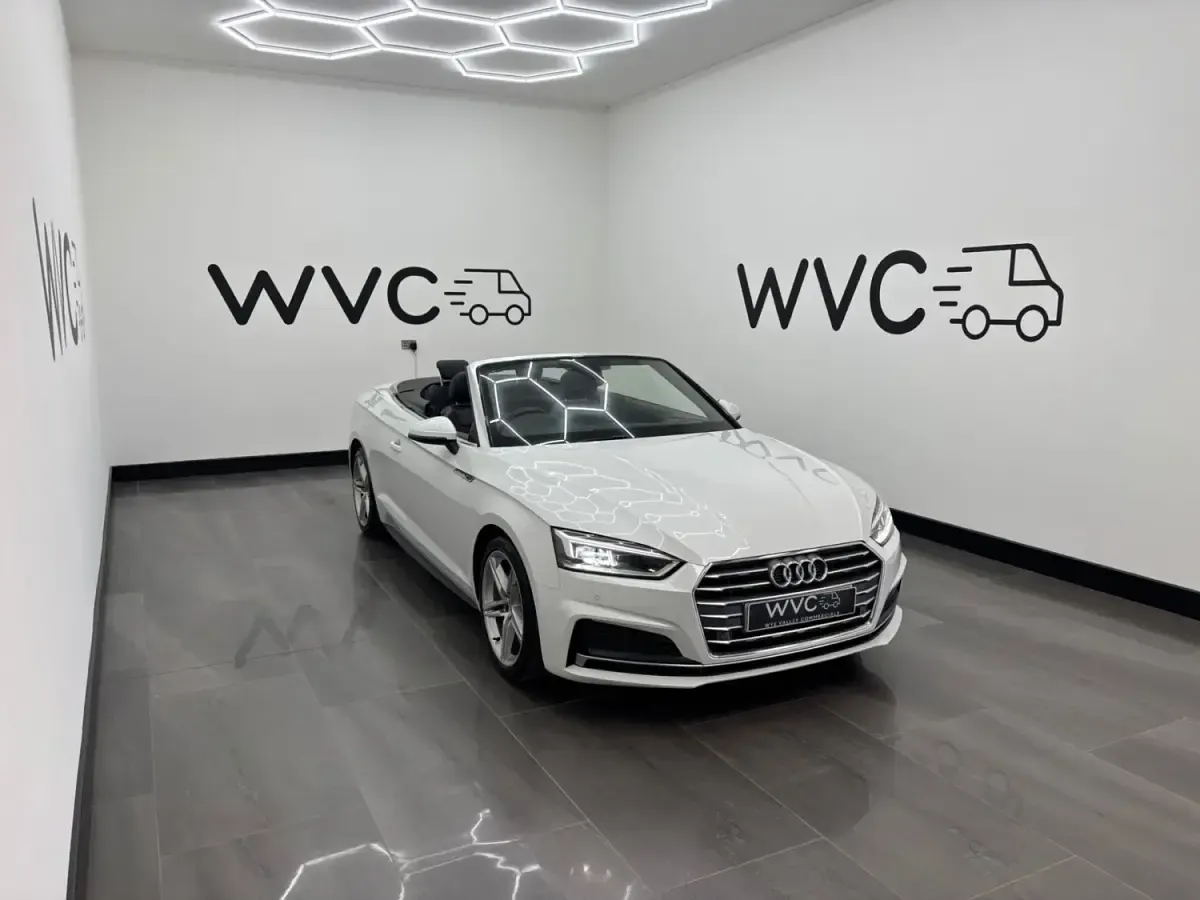 Begagnad Audi A5 Cabriolet S-Line 190 HK (139 kW) 2018 Vit Cab