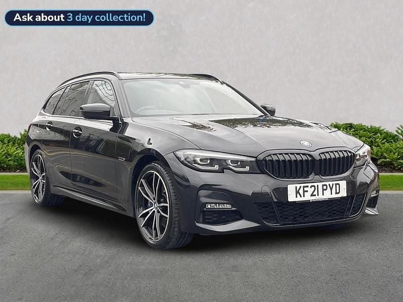 Black Used 2021 BMW 330e M Sport Estate | £23,095 (Fair price) - Image 1/4