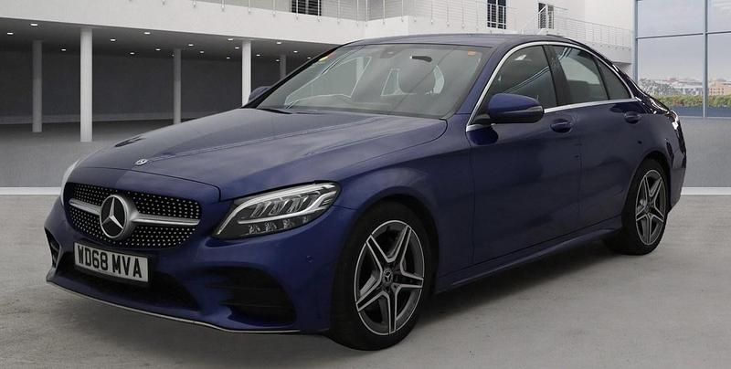 Blue Used 2019 Mercedes C220 AMG line Sedan | £14,995 (Good price) - Image 1/4