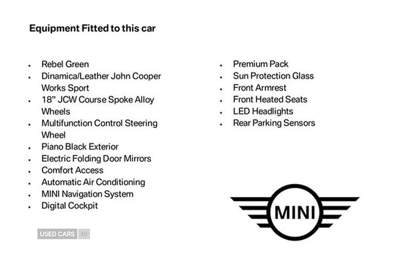 Green Used 2024 Mini John Cooper Works Hatch Hatchback | £27,995 (Fair price) - Image 1/1