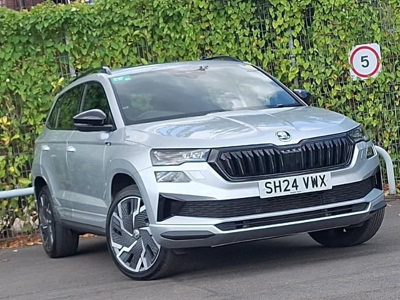 Silver Used 2024 Skoda Karoq SportLine SUV | £28,498 (Fair price) - Image 1/4