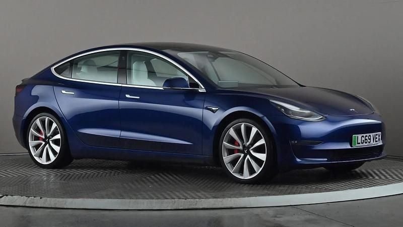 Used Tesla Model 3 Performance 335 kW (456 HP) 2019 Blue Sedan