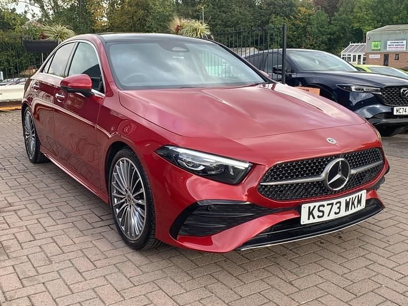Red Used 2023 Mercedes A200 AMG line Sedan | £23,686 (Fair price) - Image 1/4