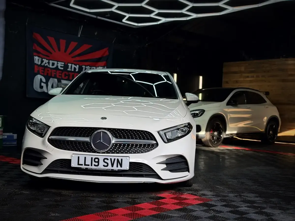 Used Mercedes A250 AMG line 2019 White Hatchback