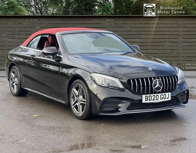 Black Used 2020 Mercedes C220 AMG line Cabriolet | £19,995 (A bit pricey) - Image 1/4