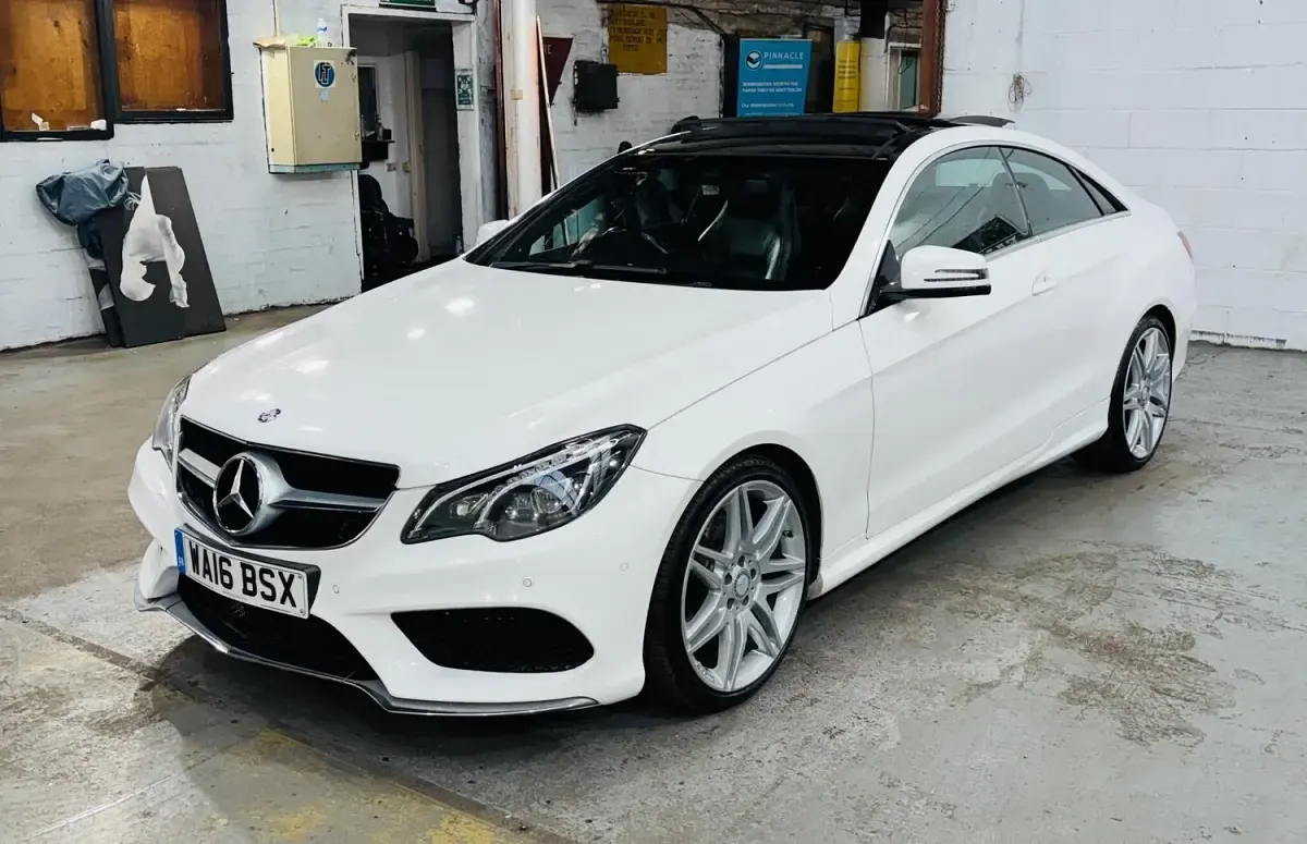 Used Mercedes E220 AMG line 2016 White Coupe
