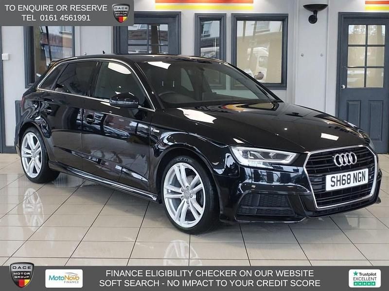 Black Used 2018 Audi A3 Sportback S-Line Hatchback | £12,970 (Fair price) - Image 1/4