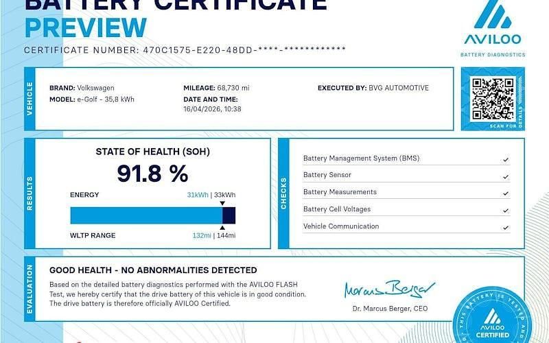 Used VW e-Golf 99 kW (135 HP) 2019 Hatchback