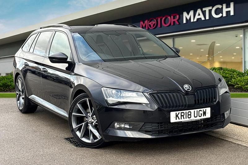 Black Used 2018 Skoda Superb SportLine Estate | £15,490 (Good price) - Image 1/4
