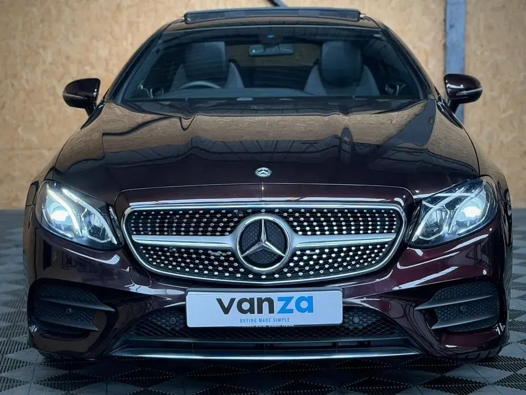 Used Mercedes E220 AMG line 194 HP (142 kW) 2018 Red Coupe