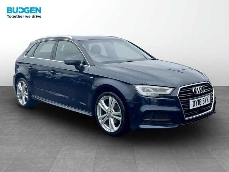 Blue Used 2018 Audi A3 Sportback S-Line Hatchback | £13,290 (Fair price) - Image 1/4