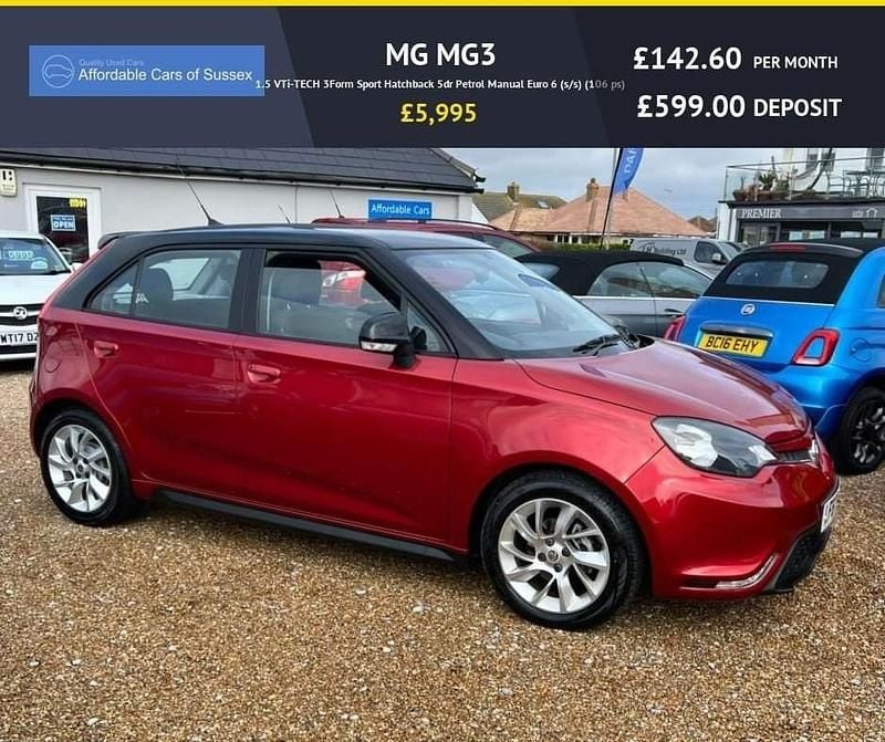 Used MG MG3 106 HP (77 kW) 2018 Red Hatchback