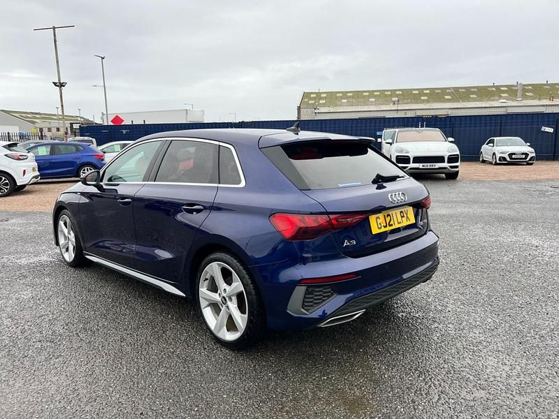 Used Audi A3 S-Line 150 HP (110 kW) 2021 Blue Hatchback
