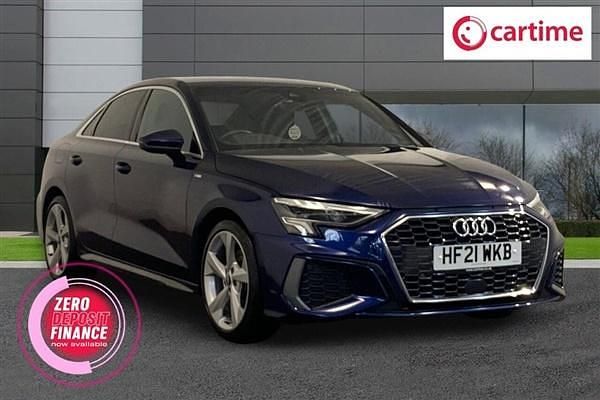 Blue Used 2021 Audi A3 S-Line Sedan | £17,399 (Fair price) - Image 1/4