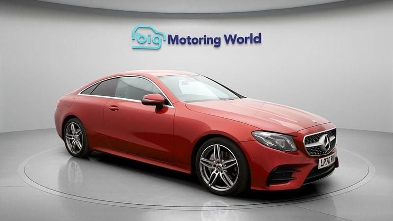 Used Mercedes E220 AMG line 191 HP (140 kW) 2020 Red Coupe