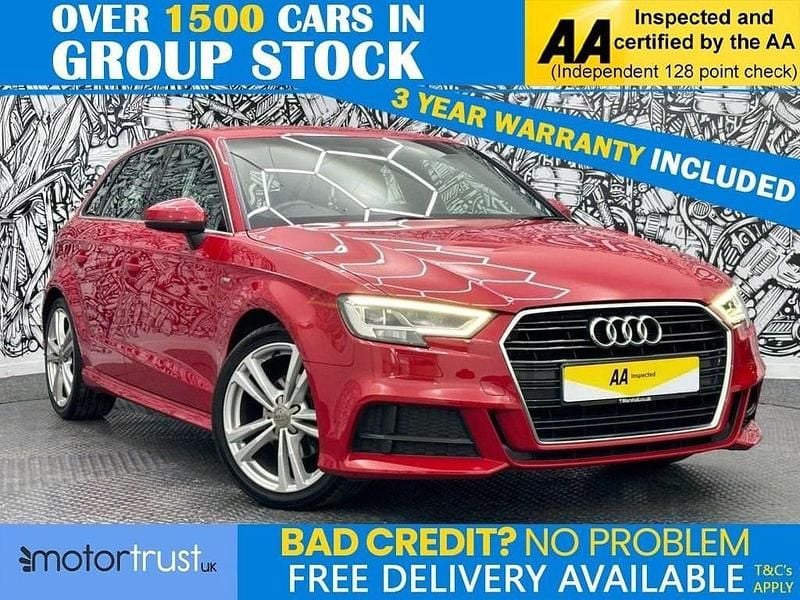 Red Used 2018 Audi A3 Sportback S-Line Hatchback | £11,795 (Good price) - Image 1/2