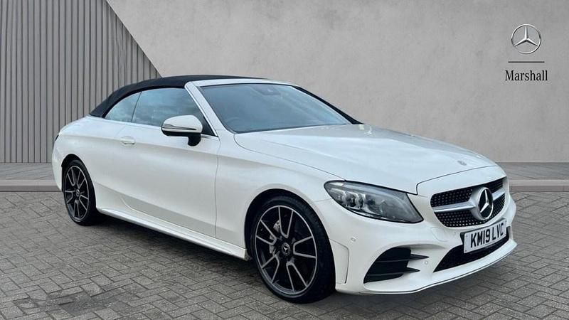 Designo diamond white bright Used 2019 Mercedes C300 AMG Line Premium Cabriolet | £19,980 (Fair price) - Image 1/4