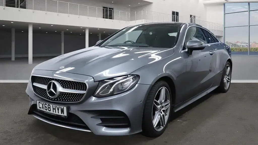 Used Mercedes E220 AMG Line Premium 194 HP (142 kW) 2018 Grey Coupe