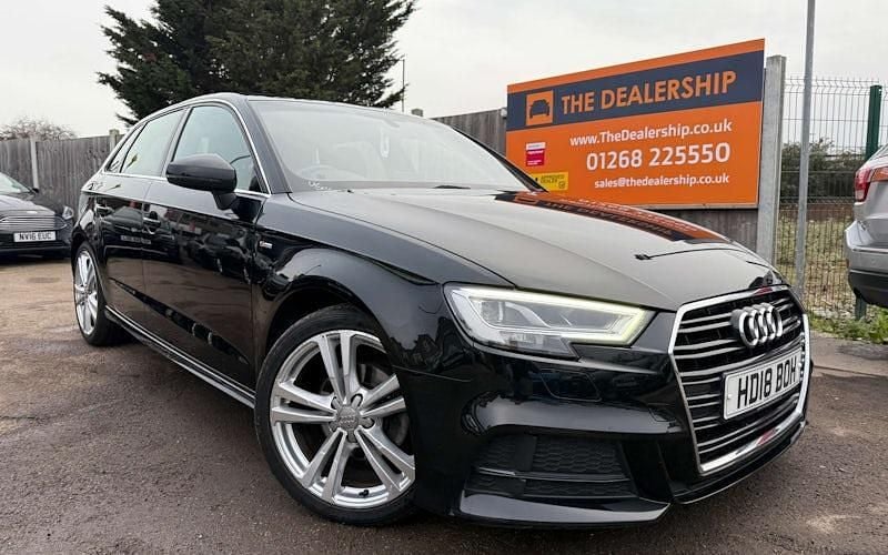 Black Used 2018 Audi A3 Sportback S-Line Hatchback | £11,890 (Fair price) - Image 1/4