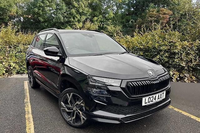 Black magic pearl effect Used 2024 Skoda Karoq SportLine SUV | £28,995 (Fair price) - Image 1/4