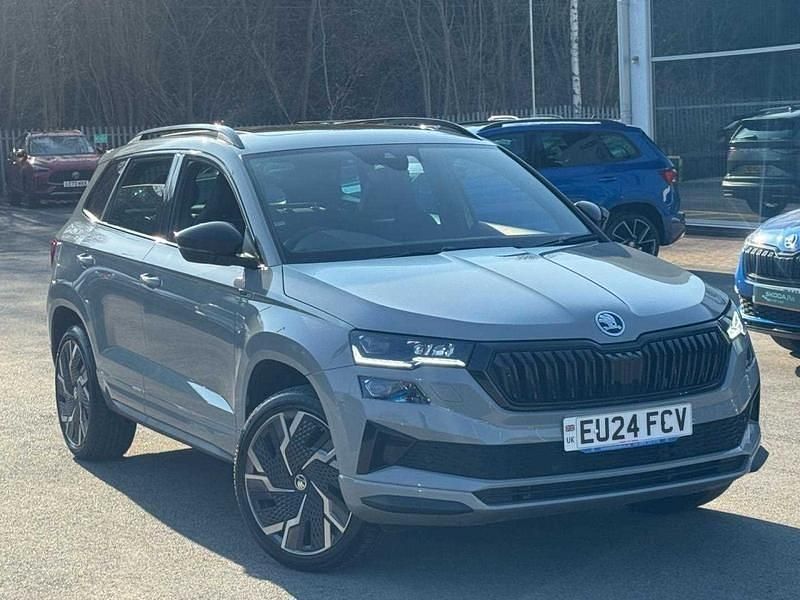 Meteor grey Used 2024 Skoda Karoq SportLine SUV | £29,635 (Fair price) - Image 1/4