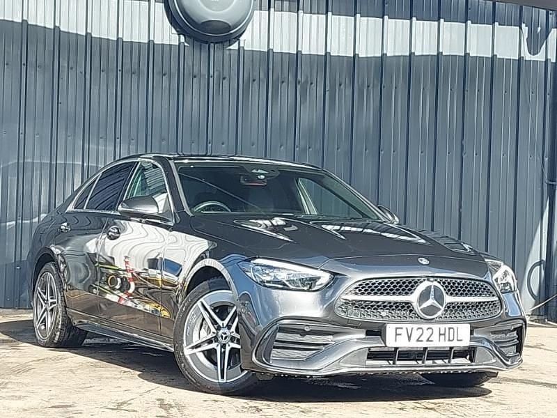 Grey Used 2022 Mercedes C300e AMG line Sedan | £28,998 (Fair price) - Image 1/4