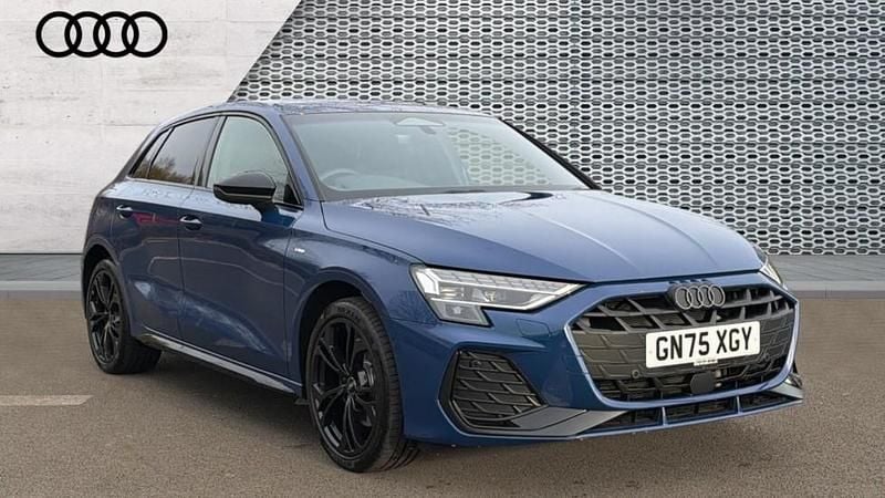 Blue New 2025 Audi A3 Sportback e-tron Black Edition Hatchback | £35,495 - Image 1/4