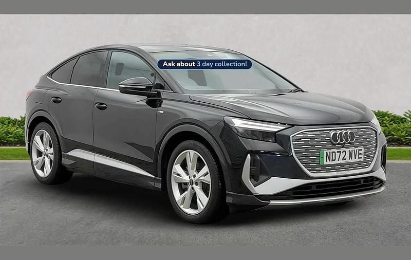 Black Used 2023 Audi Q4 Sportback e-tron S-Line SUV | £28,603 (Expensive) - Image 1/4