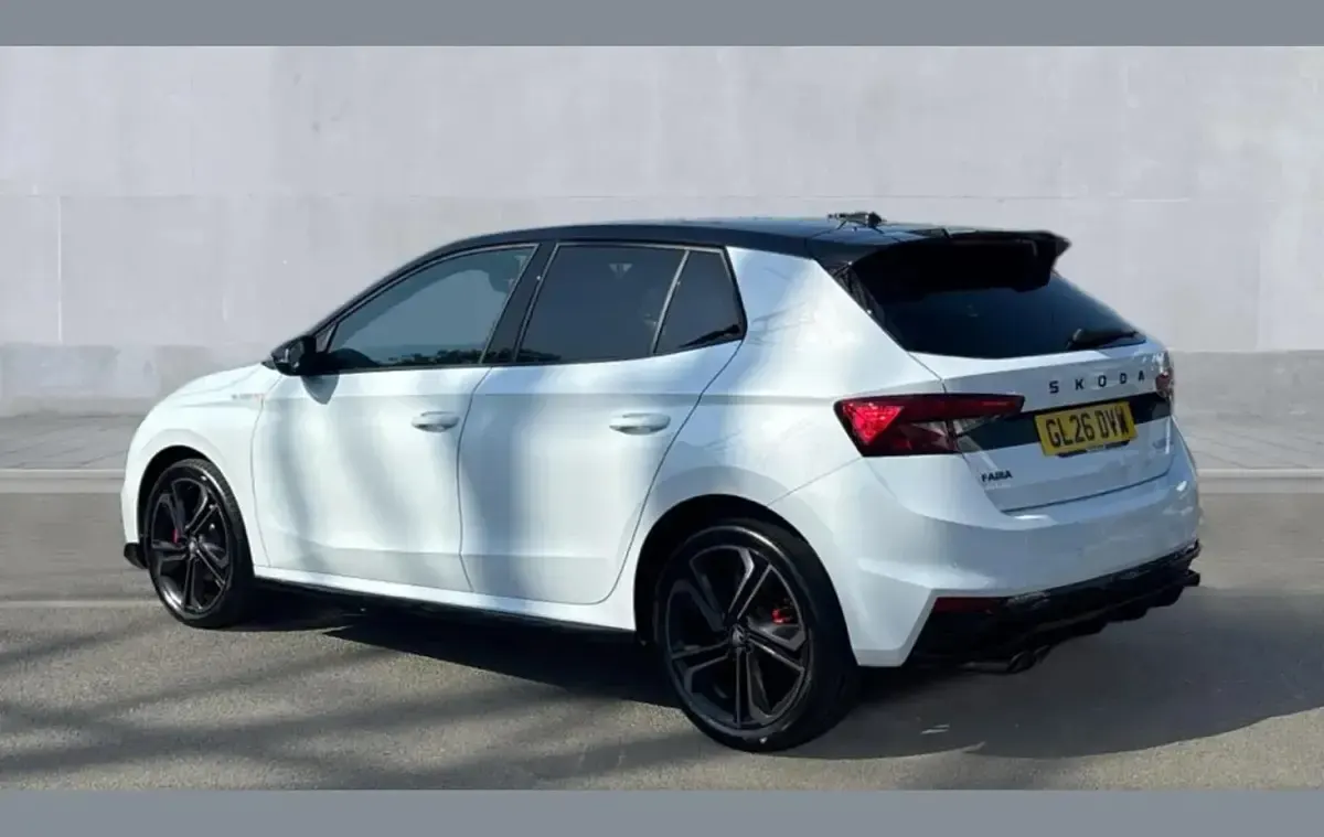 Used Skoda Fabia 174 HP (127 kW) 2026 Moon white metallic black magic pearl effect Hatchback