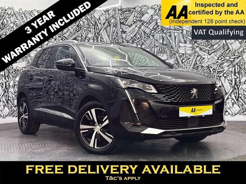 Black Used 2021 Peugeot 3008 GT SUV | £18,395 (Fair price) - Image 1/2