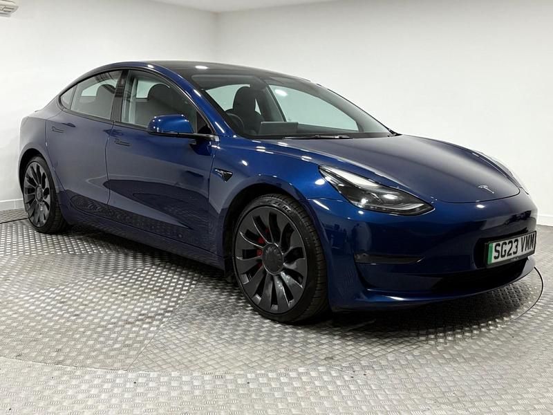 Blue Used 2023 Tesla Model 3 Performance Sedan | £26,495 (Expensive) - Image 1/4