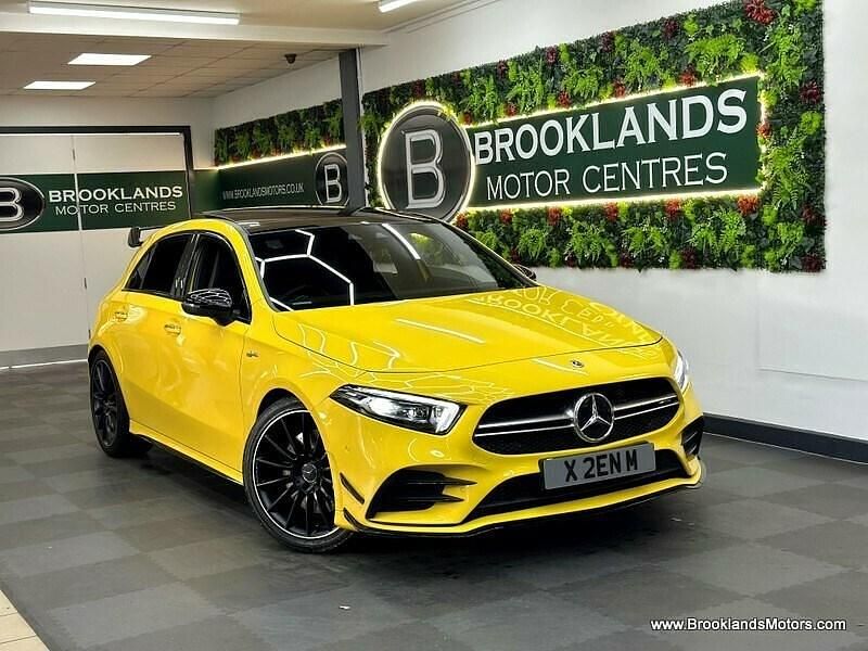 Yellow Used 2019 Mercedes A35 AMG Premium Plus Hatchback | £23,975 (Fair price) - Image 1/3