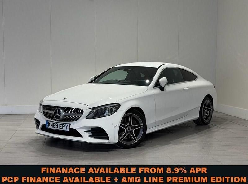 Used Mercedes C300 AMG line 258 HP (189 kW) 2019 White Coupe