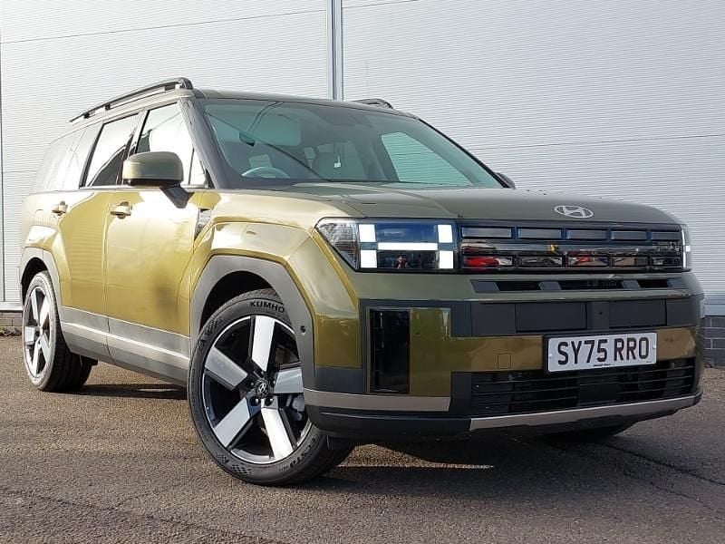 Premium pearlescent olive green New 2025 Hyundai Santa Fe Ultimate SUV | £48,998 (Good price) - Image 1/4