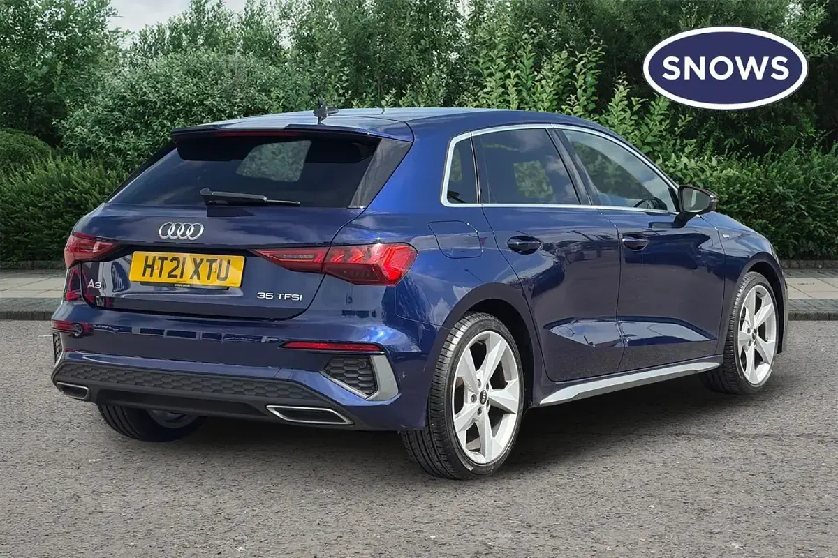 Used Audi A3 S-Line 150 HP (110 kW) 2021 Blue Sedan