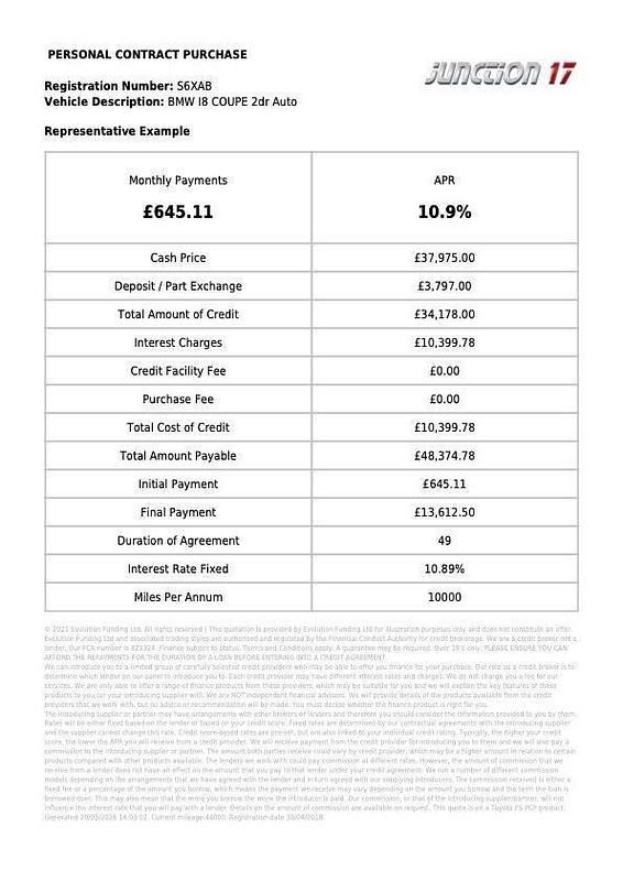 Used BMW i8 374 HP (275 kW) 2018 White Coupe