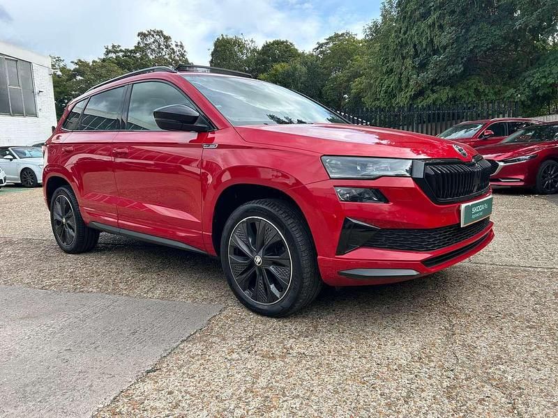 Red Used 2022 Skoda Karoq SportLine SUV | £22,305 (Fair price) - Image 1/4
