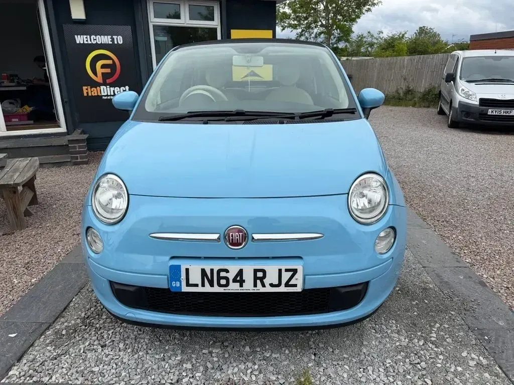 Used Fiat 500 85 HP (62 kW) 2014 Blue Cabriolet