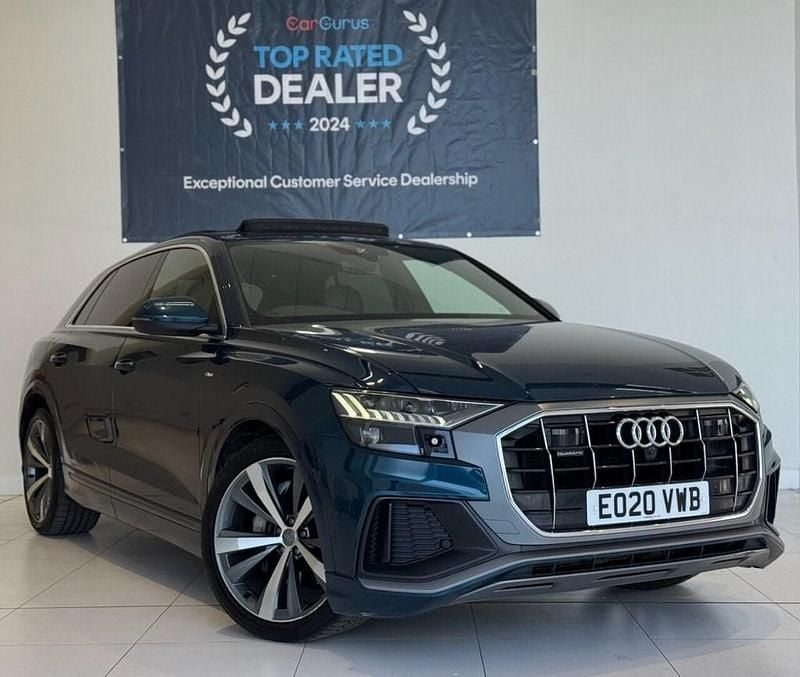 Blue Used 2020 Audi Q8 S-Line SUV | £34,995 (Fair price) - Image 1/4