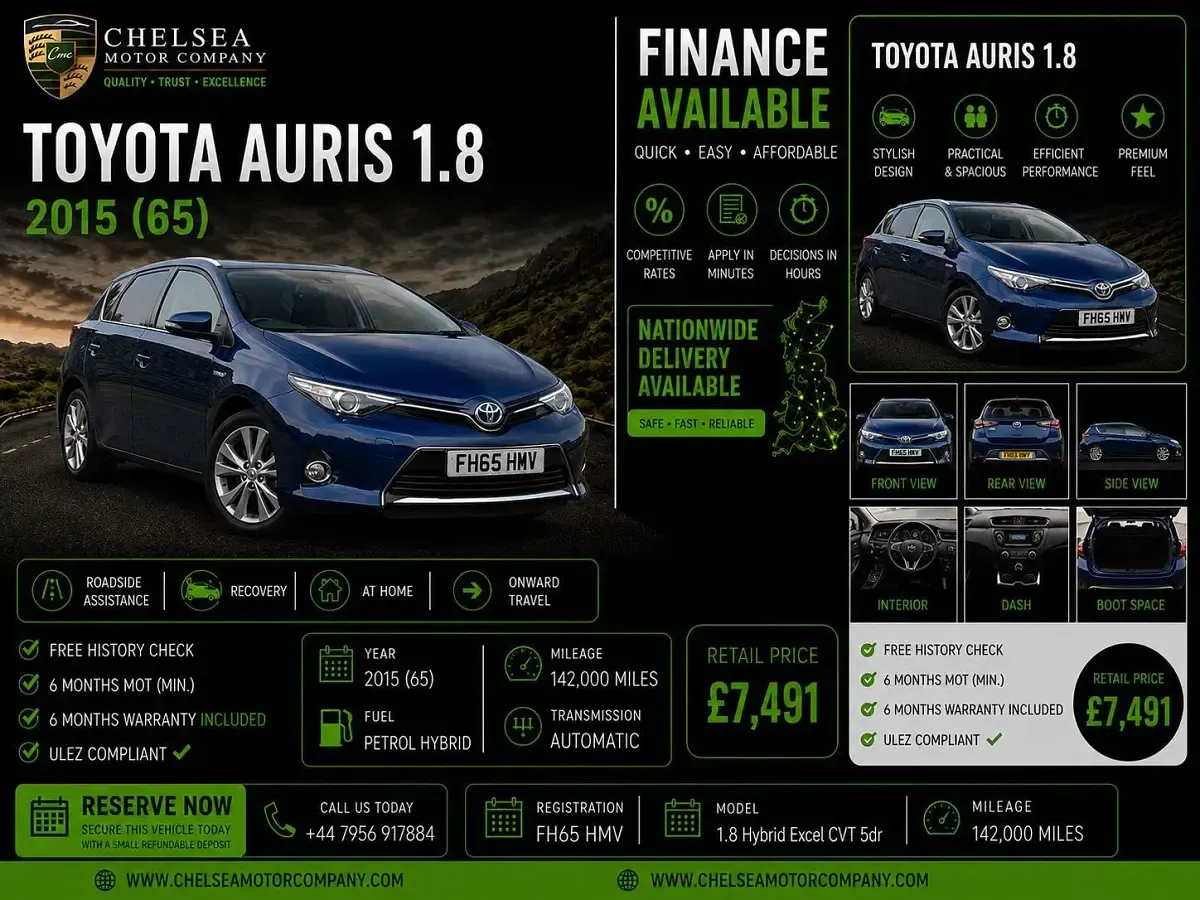 Used Toyota Auris Hybrid 2015 Blue Estate