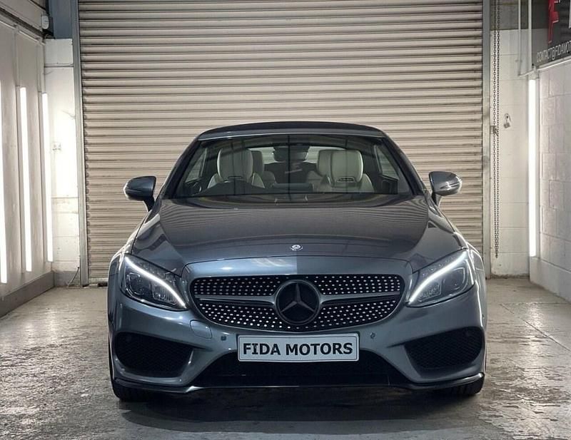 Used Mercedes C220 AMG line 170 HP (125 kW) 2017 Grey Cabriolet